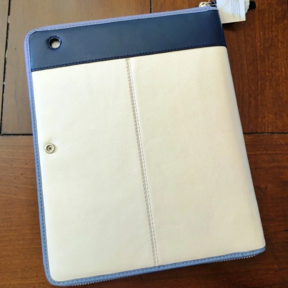 Coach Daisy Spectator Zip IPAD Case Tri-Color Leather in Parchment Multi, NWT